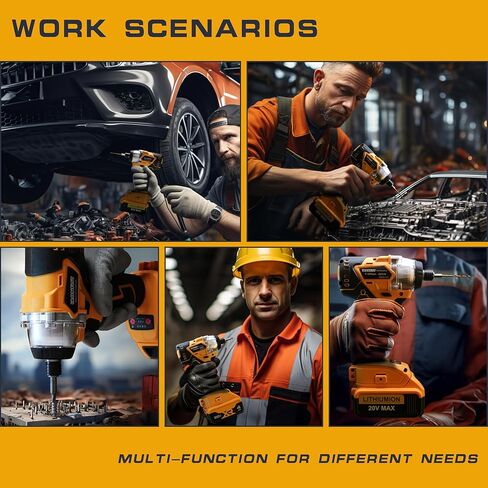 مفك تأثير IRONFIST لبطاريات DEWALT 20V، مفك براغي تأثير قوة المحرك بدون فرش مع تصميم لاسلكي، عزم دوران 420 نيوتن متر (بدون بطارية) in Kuwait