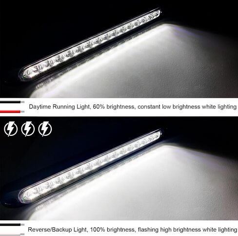 PSEQT 10 بوصة LED مقطورة أضواء الذيل شريط أحمر إيقاف بدوره أضواء تحديد الذيل تجميع التخليص شريط إضاءة مقطورة مع عدسة مدخنة مقاومة للماء لعربة الجولف بيك اب شاحنة الطرق الوعرة RV UTV، قطعتان in Kuwait