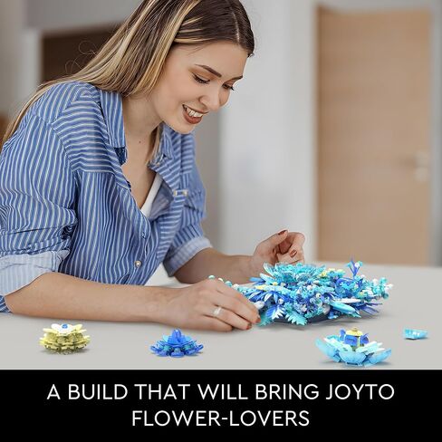 Blue Flowers Building Set, 917pcs Botanical Collection for Adults,, Creative Building Block Flowers for Table or Wall Decor, Great Centerpiece for Any Occasion in Saudi Arabia