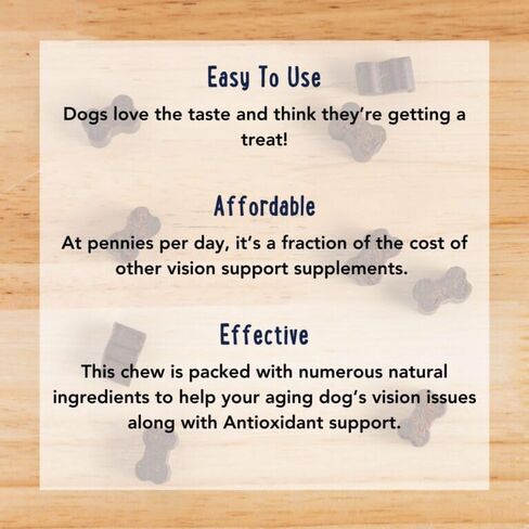 مضغ iHeartDogs للرؤية والبقع المسيل للدموع للكلاب - مكمل للعناية بعيون الكلاب لرطوبة العين + دعم الرؤية والمناعة مع زيت الكريل واللوتين والأستازانتين والتوت البري وخل التفاح وفيتامين C in Kuwait