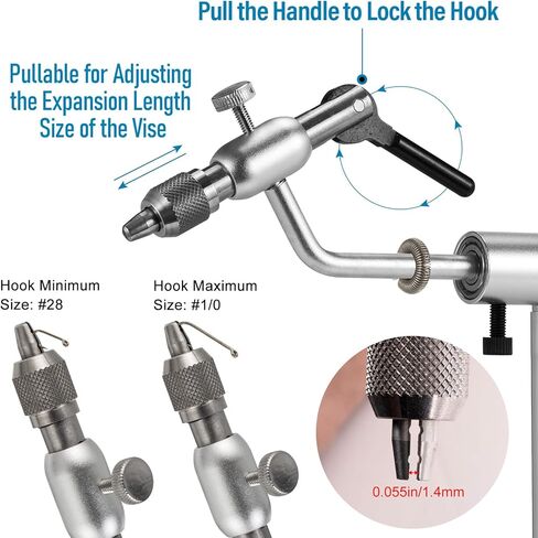 ملزمة ربط الذبابة من Alwonder من سبائك الألومنيوم، ملزمة ربط ذبابة دوارة خفيفة الوزن للغاية تدور 360 درجة أدوات ربط الذبابة مع فك قياسي ومشبك على شكل حرف C لربط صيد الذباب المرن in Kuwait