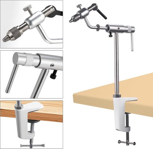 ملزمة ربط الذبابة من Alwonder من سبائك الألومنيوم، ملزمة ربط ذبابة دوارة خفيفة الوزن للغاية تدور 360 درجة أدوات ربط الذبابة مع فك قياسي ومشبك على شكل حرف C لربط صيد الذباب المرن in Kuwait