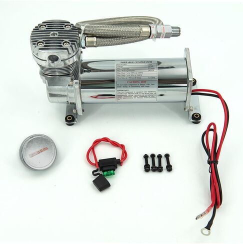 ZHSYMX 200PSI 1/4 NPT Heavy Duty Air Train Horn/Air Ride Suspension Compressor for Train/Truck/Car 12V SILVER in Kuwait