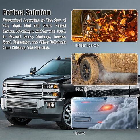أغطية جيب لسكك السرير لـ 2019-2024 Chevy Silverado 1500/GMC Sierra 1500 و2020-2024 GMC Sierra/Chevy Silverado 2500/3500HD ملحقات شاحنة Tonneau يغطي سدادات غطاء، أسود 2-حزمة in Saudi Arabia