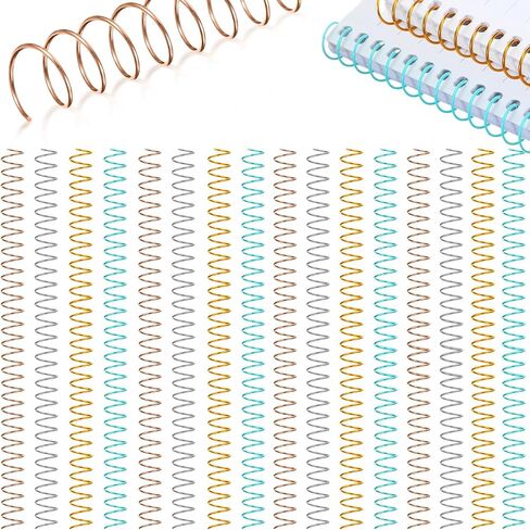 PerKoop 160 Pcs Spiral Binding Coils 10 mm 3/8" Spiral Binding Kit 5:1 Pitch Spiral Binding Spines Spiral Binder for Teacher Student Document Notebook File Binding, 4 Colors in Saudi Arabia
