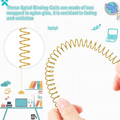 PerKoop 160 Pcs Spiral Binding Coils 10 mm 3/8" Spiral Binding Kit 5:1 Pitch Spiral Binding Spines Spiral Binder for Teacher Student Document Notebook File Binding, 4 Colors in Saudi Arabia