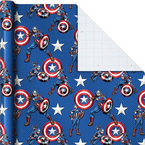 Hallmark Avengers Wrapping Paper with Cut Lines on the Reverse (3-Pack: 60 sq. ft. ttl) with Captain America, Iron Man, Black Widow, Thor and Hulk for Birthdays, Christmas, Father's Day and More in Saudi Arabia