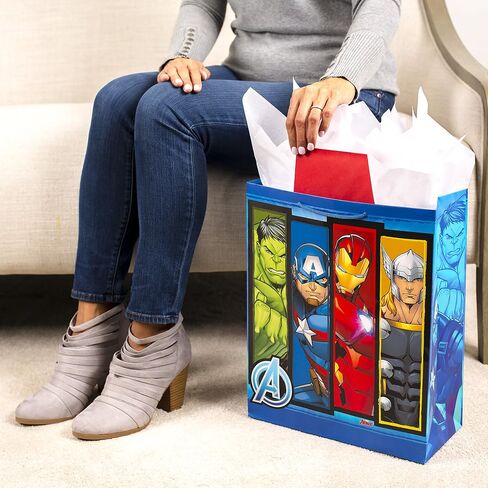 Hallmark Avengers Wrapping Paper with Cut Lines on the Reverse (3-Pack: 60 sq. ft. ttl) with Captain America, Iron Man, Black Widow, Thor and Hulk for Birthdays, Christmas, Father's Day and More in Saudi Arabia