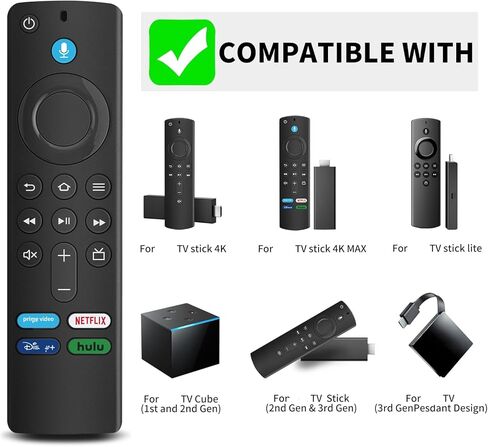 جهاز التحكم عن بعد الصوتي البديل kowhack L5B83G (الجيل الثالث) مناسب لأجهزة التلفاز الذكية Fire Stick 4K، لأجهزة التلفاز الذكية (الجيل الثاني والثالث)، وأجهزة التلفاز الذكية Stick Lite، لـ (الجيل الأول والثاني وأجهزة التلفاز الذكية) in Kuwait