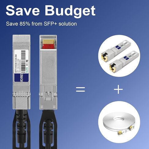 FLYPROFiber 0.5m(1.6ft) SFP+ Cable, 10G DAC Cable, SFP to SFP Twinax Cable, Passive DAC Cable for Cisco SFP-H10GB-CU0.5M, Ubiquiti, Netgear, Mikrotik, Supermicro | Length Options: 0.5m-7m in Saudi Arabia