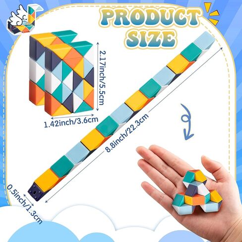 Libima 36 حزمة Fidget Snake Cube 24 قطعة مكعبات سحرية مكعبات صغيرة على شكل ثعبان ألعاب ألغاز لحفلة واحدة صغيرة تفضل حقيبة Goodie Bag Stuffers ألعاب حسية (لون جديد) in Saudi Arabia