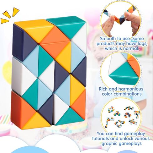 Libima 36 حزمة Fidget Snake Cube 24 قطعة مكعبات سحرية مكعبات صغيرة على شكل ثعبان ألعاب ألغاز لحفلة واحدة صغيرة تفضل حقيبة Goodie Bag Stuffers ألعاب حسية (لون جديد) in Saudi Arabia
