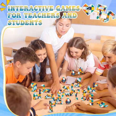 Libima 36 حزمة Fidget Snake Cube 24 قطعة مكعبات سحرية مكعبات صغيرة على شكل ثعبان ألعاب ألغاز لحفلة واحدة صغيرة تفضل حقيبة Goodie Bag Stuffers ألعاب حسية (لون جديد) in Saudi Arabia