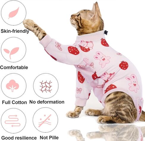 بدلة تعافي القطط من بوناويت، قطعة واحدة للقطط بعد الجراحة، بدلة تعافي جراحي للقطط ذكر أنثى محايد، بيجامة قطط بدلة للجسم بعد الجراحة، سترة تعقيم ذات ياقة إلكترونية مخروطية بديلة للقلق in Kuwait