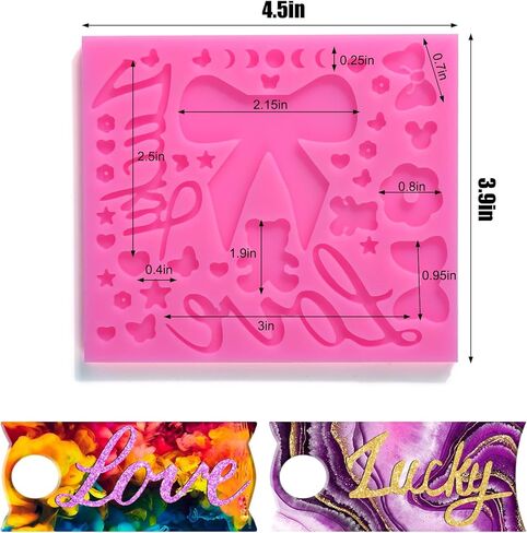 Juome اسم لوحة الراتنج قوالب سيليكون لغطاء كأس ستانلي 30oz بهلوان، 8 قطع اسم العلامة قوالب السيليكون لصب راتنجات الايبوكسي، DIY شخصية مخصصة اسم لوحة صنع لستانلي in Kuwait