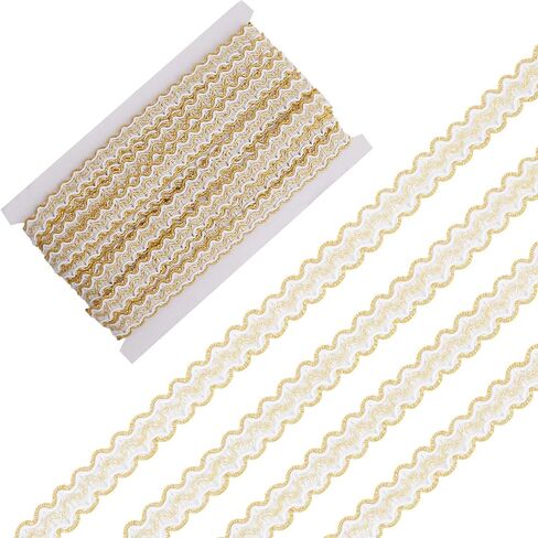 GORGECRAFT 13.1 Yards Woven French Gimp 0.6 Inch Width Silver Gimp Braid Trim Polyester Wavy Lace Ribbon Metallic Edge Upholstery Fabric Fringe Trim for Costume DIY Craft Sewing Jewelry Curtain Decor in Saudi Arabia
