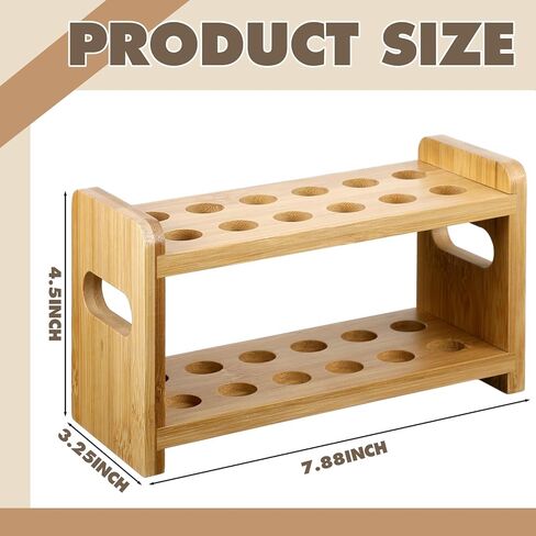 Yoande 2 Pcs 18ml Bamboo Test Tube Holder Rack 12 Holes Lab Test Tube Holder for Test Tube Wooden Centrifuge Tube Holder Bamboo Lab Test Tube Stand for Science Experiments Scientific Theme Party in Kuwait
