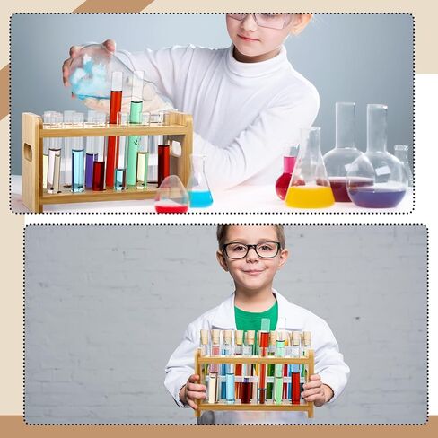 Yoande 2 Pcs 18ml Bamboo Test Tube Holder Rack 12 Holes Lab Test Tube Holder for Test Tube Wooden Centrifuge Tube Holder Bamboo Lab Test Tube Stand for Science Experiments Scientific Theme Party in Kuwait
