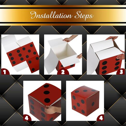 Ctosree 12 Pcs Large Casino Dice Boxes 11 in Casino Theme Party Decoration Vegas Jumbo Giant Dice Centerpieces Table Top Dice Casino Night Graduation Prom Birthday Party Supply(Black, White, Red) in Saudi Arabia