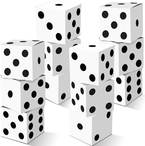 Ctosree 12 Pcs Large Casino Dice Boxes 11 in Casino Theme Party Decoration Vegas Jumbo Giant Dice Centerpieces Table Top Dice Casino Night Graduation Prom Birthday Party Supply(Black, White, Red) in Saudi Arabia