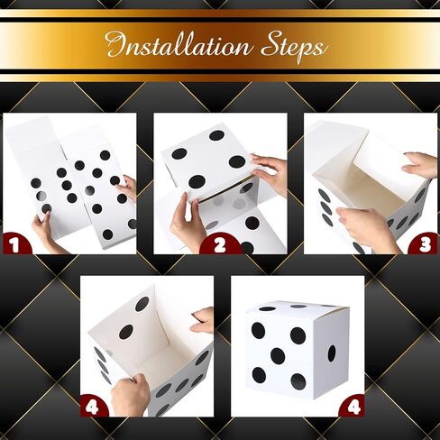 Ctosree 12 Pcs Large Casino Dice Boxes 11 in Casino Theme Party Decoration Vegas Jumbo Giant Dice Centerpieces Table Top Dice Casino Night Graduation Prom Birthday Party Supply(Black, White, Red) in Saudi Arabia