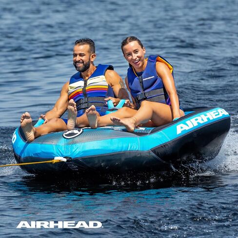 أنابيب قابلة للقطر بتأثير تموج Airhead 2-3 أنبوب قابل للقطر للراكب للقوارب والرياضات المائية نظام سحب Kwik-Connect بغطاء كامل من النايلون وزعانف داعمة وأنابيب قارب وأنابيب صمام سرعة حاصلة على براءة اختراع in Kuwait