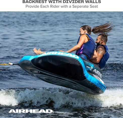 أنابيب قابلة للقطر بتأثير تموج Airhead 2-3 أنبوب قابل للقطر للراكب للقوارب والرياضات المائية نظام سحب Kwik-Connect بغطاء كامل من النايلون وزعانف داعمة وأنابيب قارب وأنابيب صمام سرعة حاصلة على براءة اختراع in Kuwait