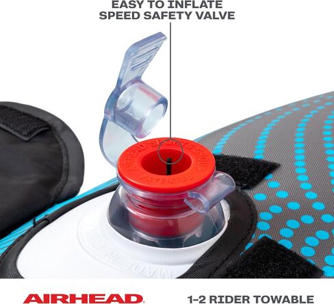 أنابيب قابلة للقطر بتأثير تموج Airhead 2-3 أنبوب قابل للقطر للراكب للقوارب والرياضات المائية نظام سحب Kwik-Connect بغطاء كامل من النايلون وزعانف داعمة وأنابيب قارب وأنابيب صمام سرعة حاصلة على براءة اختراع in Kuwait
