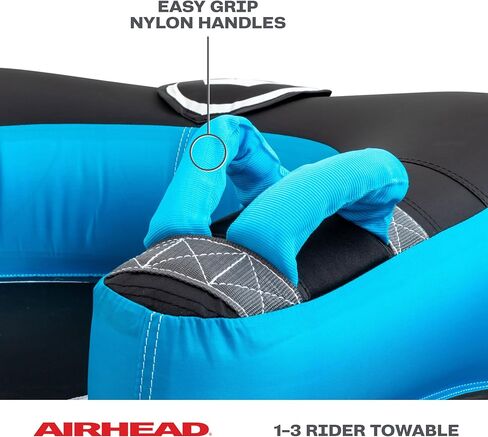 أنابيب قابلة للقطر بتأثير تموج Airhead 2-3 أنبوب قابل للقطر للراكب للقوارب والرياضات المائية نظام سحب Kwik-Connect بغطاء كامل من النايلون وزعانف داعمة وأنابيب قارب وأنابيب صمام سرعة حاصلة على براءة اختراع in Kuwait
