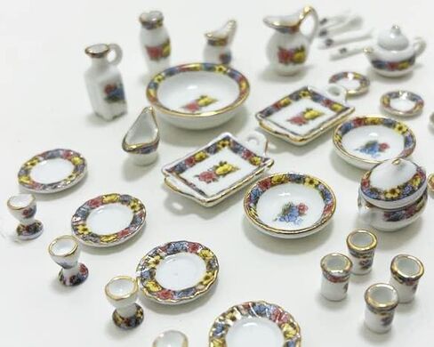 طقم مطبخ سيراميك صغير الحجم للأطفال والديكور طقم عشاء مصنوع يدويًا يوسع إدراك الأطفال ويعلم الأطفال مجموعة الحياة الاجتماعية مقاس 1 (ب) in Kuwait