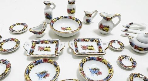 طقم مطبخ سيراميك صغير الحجم للأطفال والديكور طقم عشاء مصنوع يدويًا يوسع إدراك الأطفال ويعلم الأطفال مجموعة الحياة الاجتماعية مقاس 1 (ب) in Kuwait