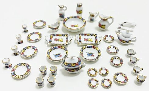 طقم مطبخ سيراميك صغير الحجم للأطفال والديكور طقم عشاء مصنوع يدويًا يوسع إدراك الأطفال ويعلم الأطفال مجموعة الحياة الاجتماعية مقاس 1 (ب) in Kuwait