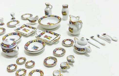 طقم مطبخ سيراميك صغير الحجم للأطفال والديكور طقم عشاء مصنوع يدويًا يوسع إدراك الأطفال ويعلم الأطفال مجموعة الحياة الاجتماعية مقاس 1 (ب) in Kuwait