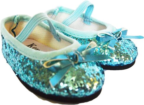 Blue Sparkle Flats Fits 18 Inch Girl Dolls- 18 Inch Doll Shoes in Kuwait