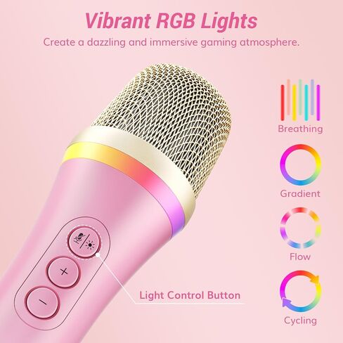 TONOR USB/Type C Dynamic Microphone for PC, RGB Podcast Computer Gaming Mic with Boom Arm for Recording, Live, Streaming, YouTube, Singing, Studio,Karaoke Microfono with Quick Mute Button Pink in Saudi Arabia