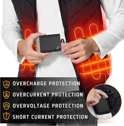 Lyzuepely 12V 15000 mAh Battery for Heated Jacket Heated Vest Power Bank for Heating Electric Vest Coat Hoodies Rechargeable Battery Pack for Man Women Heated Clothing in Kuwait