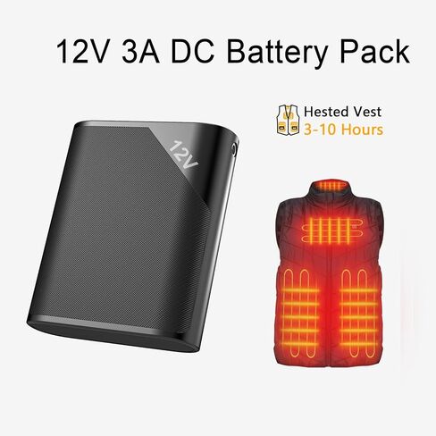Lyzuepely 12V 15000 mAh Battery for Heated Jacket Heated Vest Power Bank for Heating Electric Vest Coat Hoodies Rechargeable Battery Pack for Man Women Heated Clothing in Kuwait