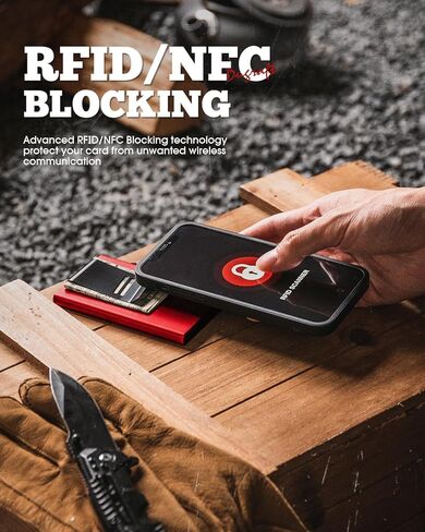 محفظة بطاقات DUGRAFT للرجال، حامل بطاقات الائتمان، حامل بطاقات منبثقة RFID، محفظة نسائية صغيرة الحجم، محفظة RFID نحيفة مع مشبك نقود، تحمل 5-6 بطاقات in Kuwait