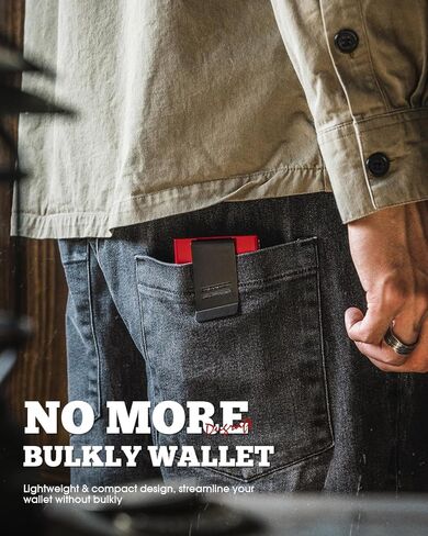 محفظة بطاقات DUGRAFT للرجال، حامل بطاقات الائتمان، حامل بطاقات منبثقة RFID، محفظة نسائية صغيرة الحجم، محفظة RFID نحيفة مع مشبك نقود، تحمل 5-6 بطاقات in Kuwait