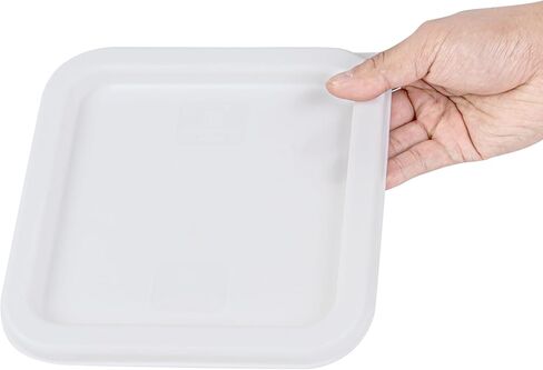 أدوات المطاعم - الغطاء فقط: غطاء بلاستيكي أبيض من Met Lux مقاس 7.5 × 7.5 بوصة، غطاء حاوية تخزين متين - يناسب 2 و4 كوارت، علامة تبويب سحب الزاوية، غطاء حاوية تخزين الطعام، لتأمين المحتويات in Kuwait