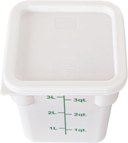 أدوات المطاعم - الغطاء فقط: غطاء بلاستيكي أبيض من Met Lux مقاس 7.5 × 7.5 بوصة، غطاء حاوية تخزين متين - يناسب 2 و4 كوارت، علامة تبويب سحب الزاوية، غطاء حاوية تخزين الطعام، لتأمين المحتويات in Kuwait