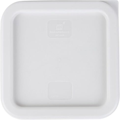 أدوات المطاعم - الغطاء فقط: غطاء بلاستيكي أبيض من Met Lux مقاس 7.5 × 7.5 بوصة، غطاء حاوية تخزين متين - يناسب 2 و4 كوارت، علامة تبويب سحب الزاوية، غطاء حاوية تخزين الطعام، لتأمين المحتويات in Kuwait