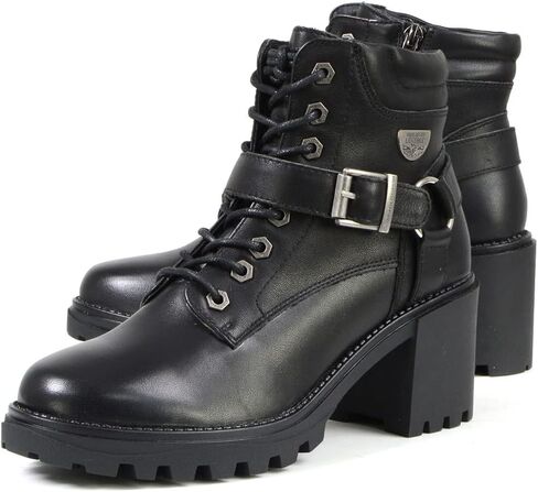 Milwaukee Leather MBL9316 Women's Black Leather Lace-Up Motorcycle Biker Riding Boot with Harness Ring - 6 in Saudi Arabia