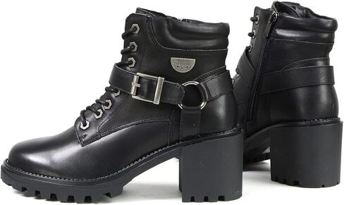Milwaukee Leather MBL9316 Women's Black Leather Lace-Up Motorcycle Biker Riding Boot with Harness Ring - 6 in Saudi Arabia