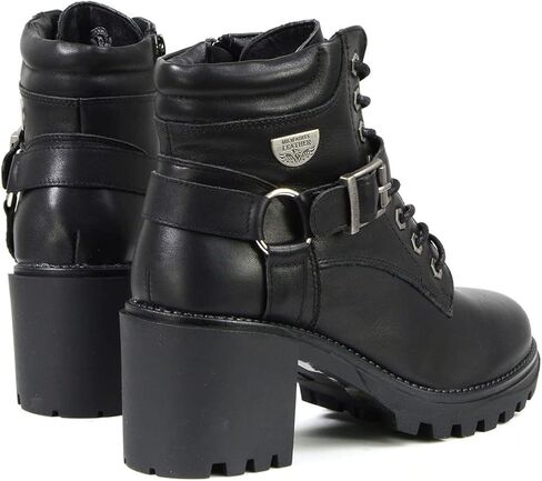 Milwaukee Leather MBL9316 Women's Black Leather Lace-Up Motorcycle Biker Riding Boot with Harness Ring - 6 in Saudi Arabia