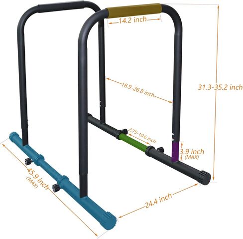 Adomove 1200lbs Heavy Duty Adjustable Height Strength Training Dip Stands Station, Home Gym Fitness Workout Dip bar Station,Tricep Dips, Pull-Ups, Push-Ups in Saudi Arabia