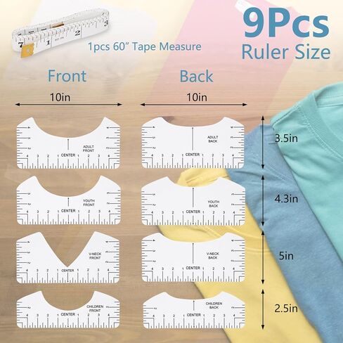 دليل مسطرة Bolexo T Shirt لمحاذاة الفينيل، ملحقات تصميم نقل الحرارة، مسطرة بولي كلوريد الفينيل السميكة الشفافة لمختلف الفئات العمرية in Kuwait