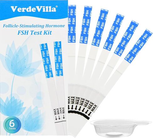 Menopause Test Strips at Home, FSH Menopause Stage Indicator Perimenopause Test with 6pcs Urine Cups, Help Understand Your Ovarian Reserve, Determine Your Fertility and Menopause Levels, 6 Pack in Saudi Arabia
