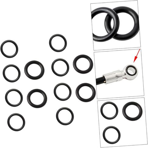 RUNROTOO 12 قطعة دراجة قرص الفرامل الفرجار o حلقة مجموعات الدراجات اكسسوارات الفرامل الفرجار التمهيد الفرامل الفرجار ختم كسر حبل حزام الفرجار ختم أجزاء غسالة عدة الدراجة الفرجار ختم سلسلة الغيار in Kuwait