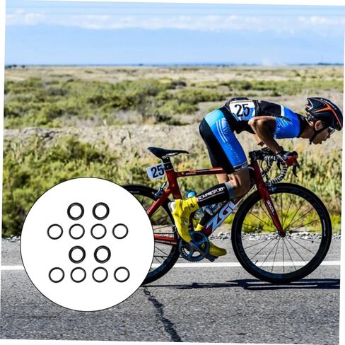 RUNROTOO 12 قطعة دراجة قرص الفرامل الفرجار o حلقة مجموعات الدراجات اكسسوارات الفرامل الفرجار التمهيد الفرامل الفرجار ختم كسر حبل حزام الفرجار ختم أجزاء غسالة عدة الدراجة الفرجار ختم سلسلة الغيار in Kuwait